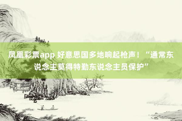 凤凰彩票app 好意思国多地响起枪声！“通常东说念主莫得特勤东说念主员保护”