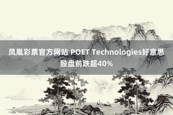 凤凰彩票官方网站 POET Technologies好意思股盘前跌超40%