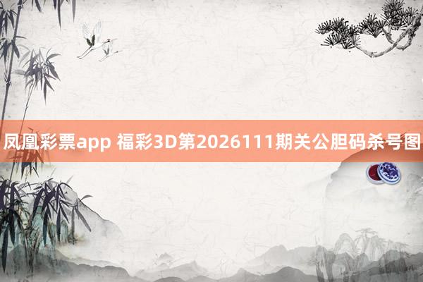凤凰彩票app 福彩3D第2026111期关公胆码杀号图