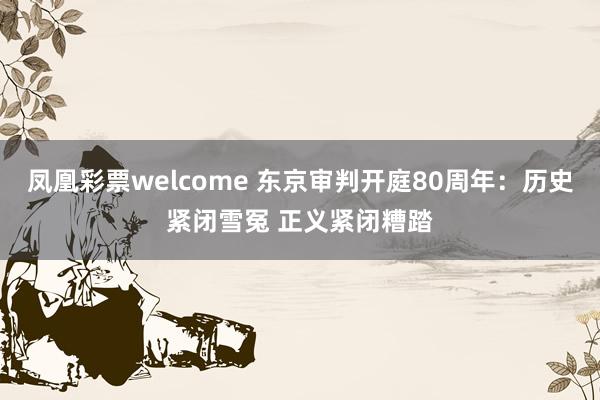 凤凰彩票welcome 东京审判开庭80周年：历史紧闭雪冤 正义紧闭糟踏