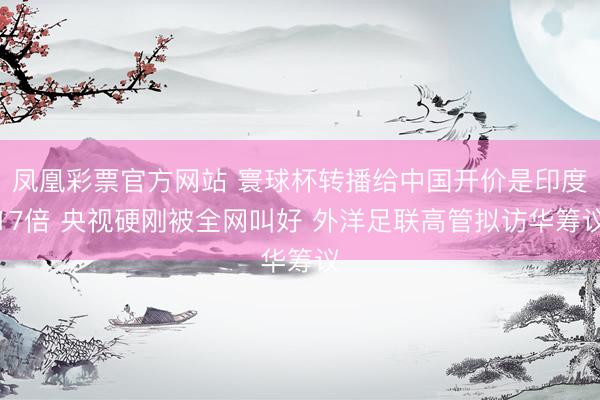 凤凰彩票官方网站 寰球杯转播给中国开价是印度17倍 央视硬刚被全网叫好 外洋足联高管拟访华筹议